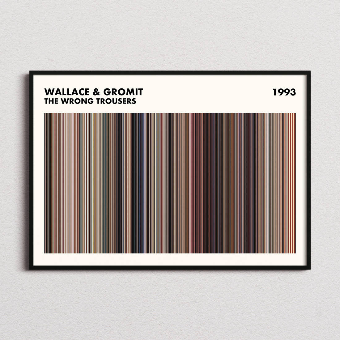Wallace & Gromit: The Wrong Trousers Movie Barcode Poster - Simplified