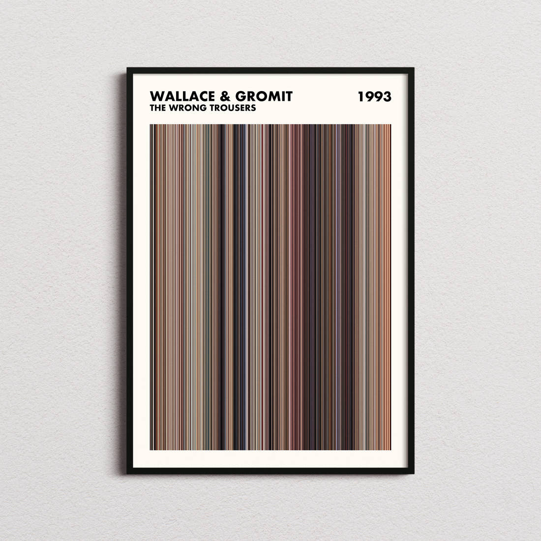 Wallace & Gromit: The Wrong Trousers Movie Barcode Poster - Simplified