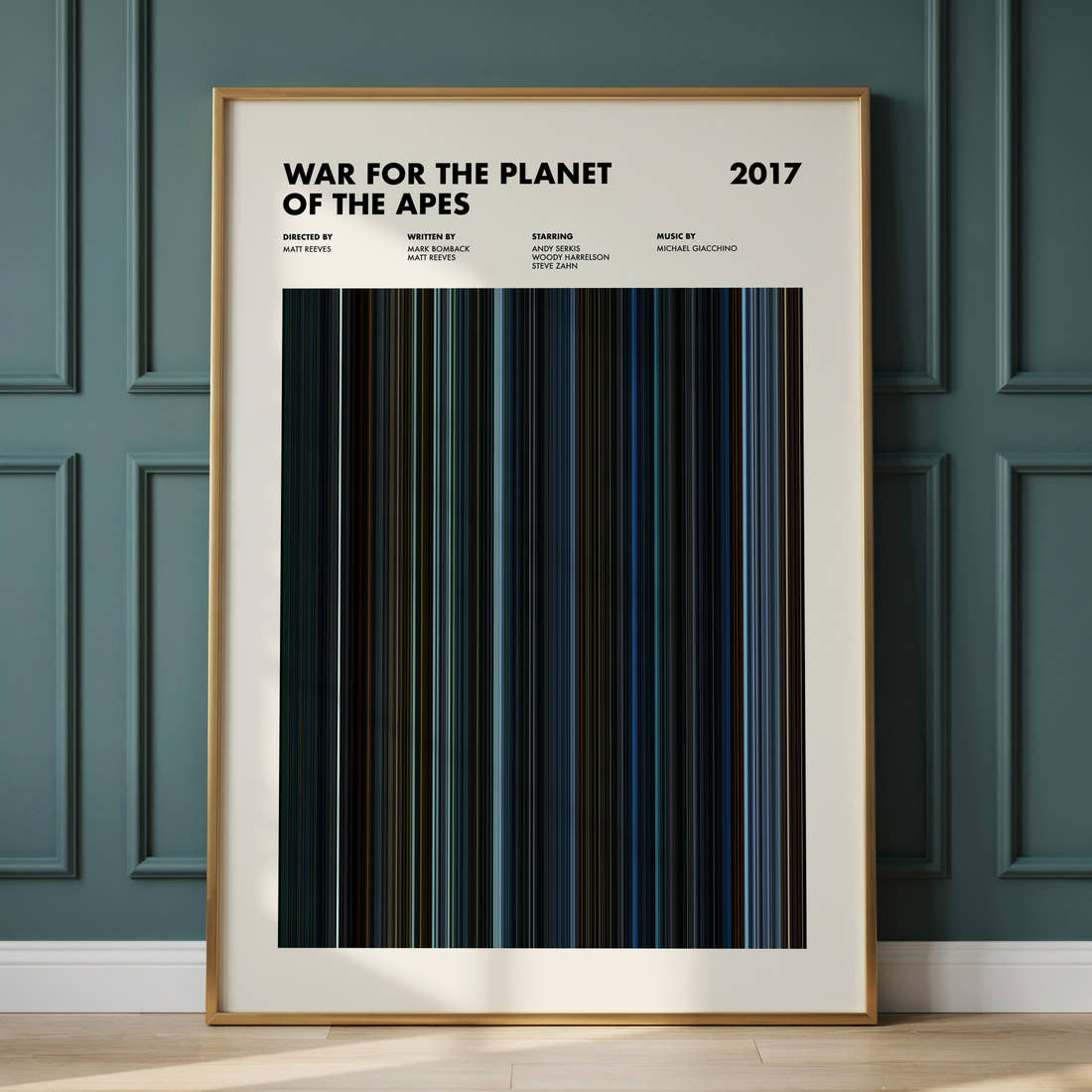 War for the Planet of the Apes Movie Barcode Poster