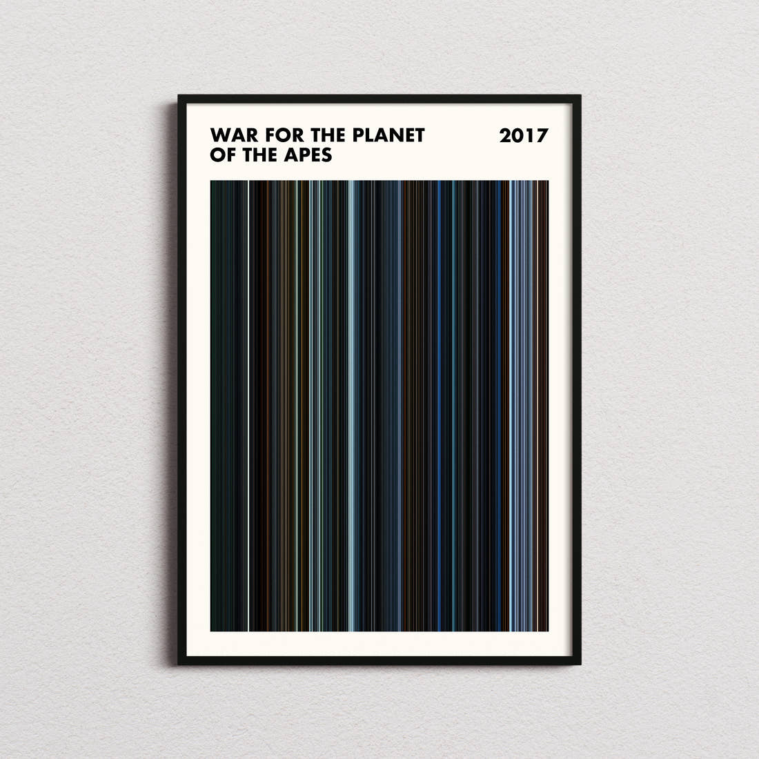 War for the Planet of the Apes Movie Barcode Poster - Simplified
