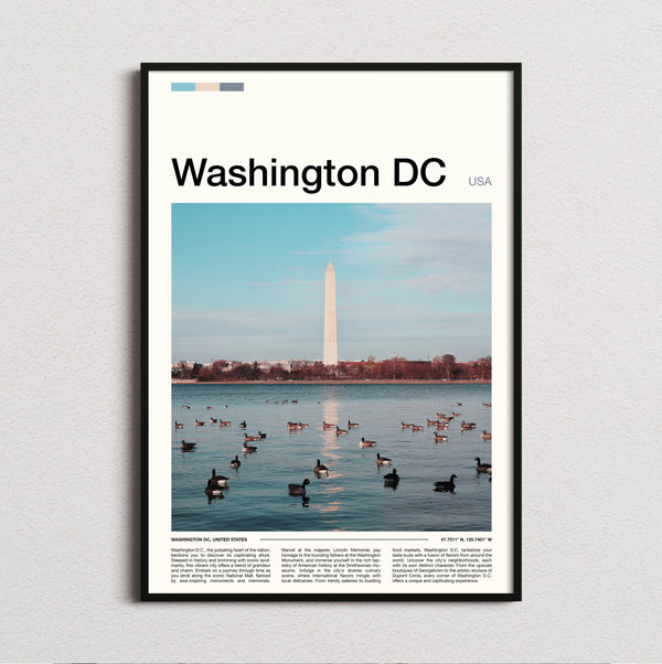 Washington - Monument Across The Water - Travel Print
