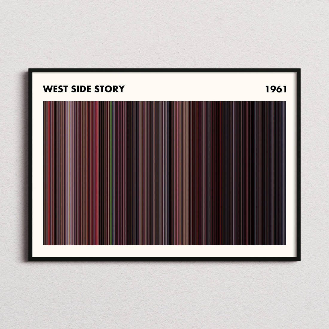 West Side Story 1961 Movie Barcode Poster - Simplified