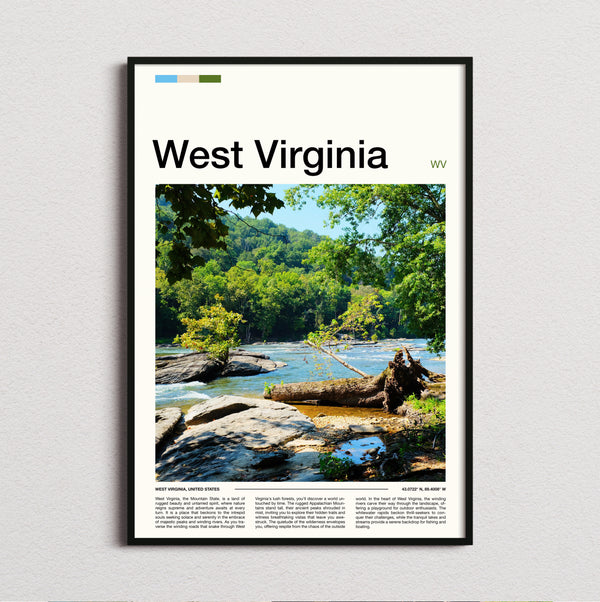 West Virginia - Rocky River - Travel Print