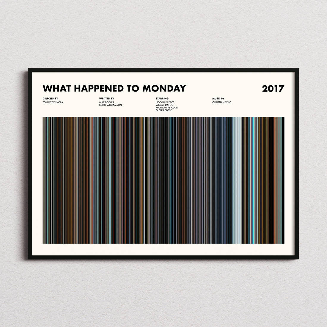 What Happened to Monday Movie Barcode Poster