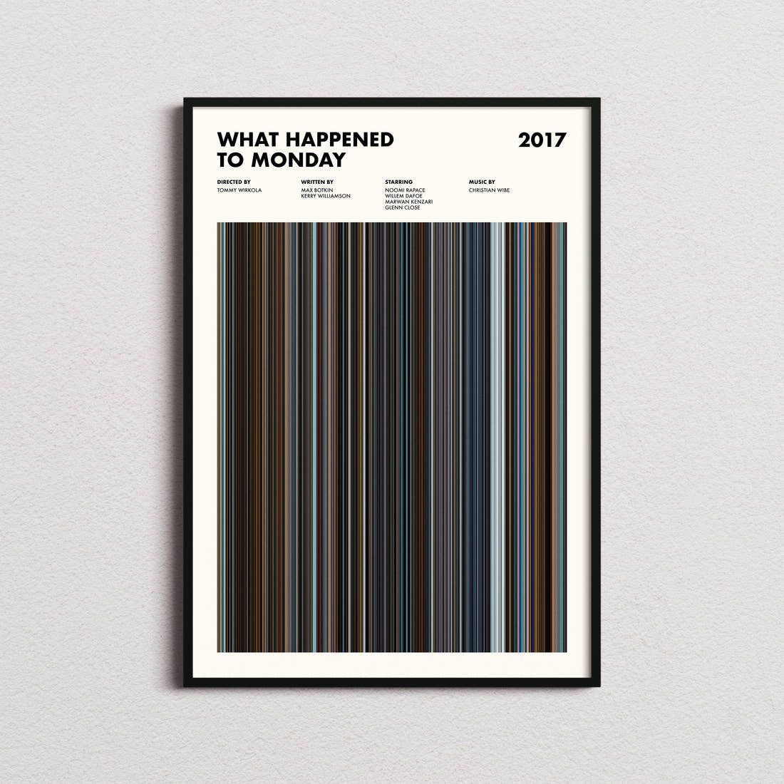 What Happened to Monday Movie Barcode Poster