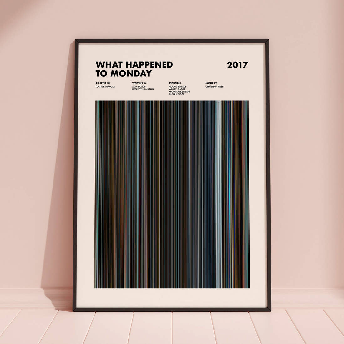 What Happened to Monday Movie Barcode Poster