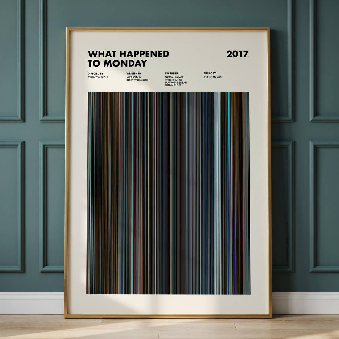 What Happened to Monday Movie Barcode Poster