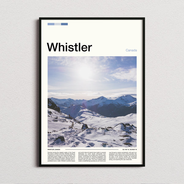 Whistler - Sunlit Snowy Mountains - Travel Print