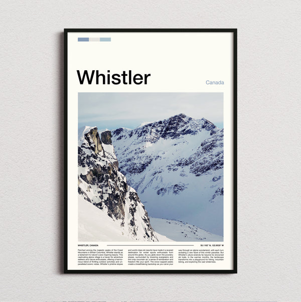 Whistler - Snowy Mountain Peak - Travel Print