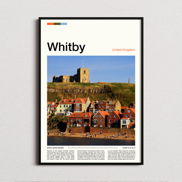 Whitby - Red Rooftops And Church - Travel Print