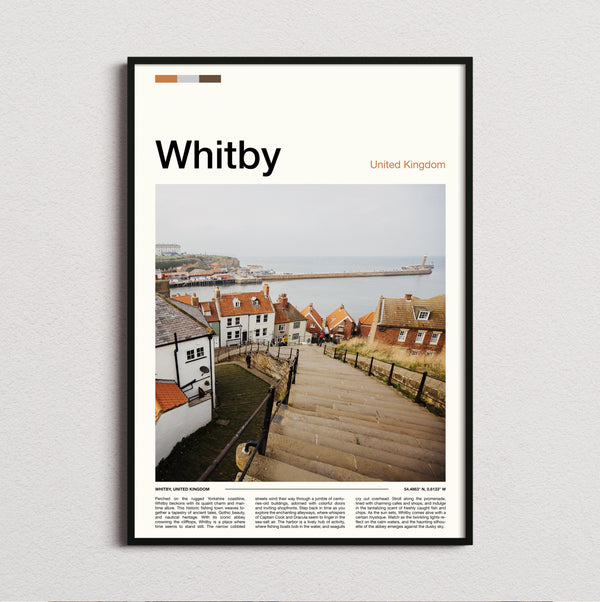 Whitby - Stone Steps Above Harbour - Travel Print