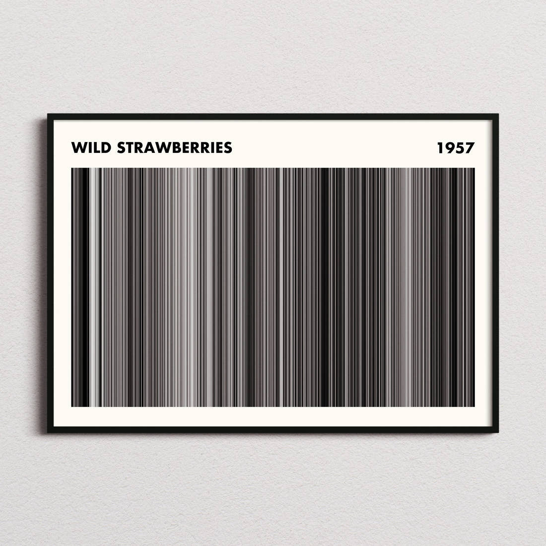 Wild Strawberries Movie Barcode Poster - Simplified