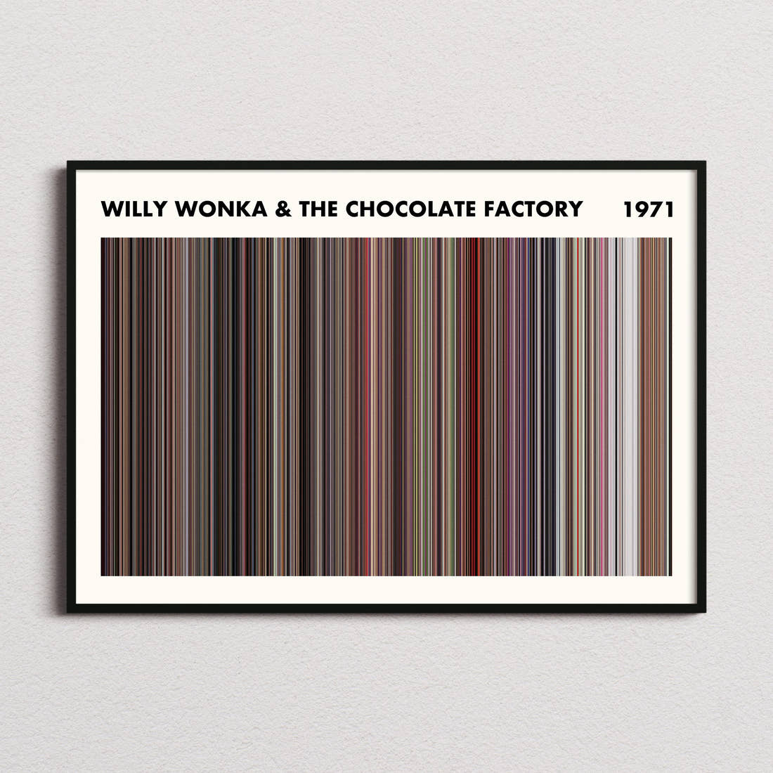 Willy Wonka & The Chocolate Factory Movie Barcode Poster - Simplified