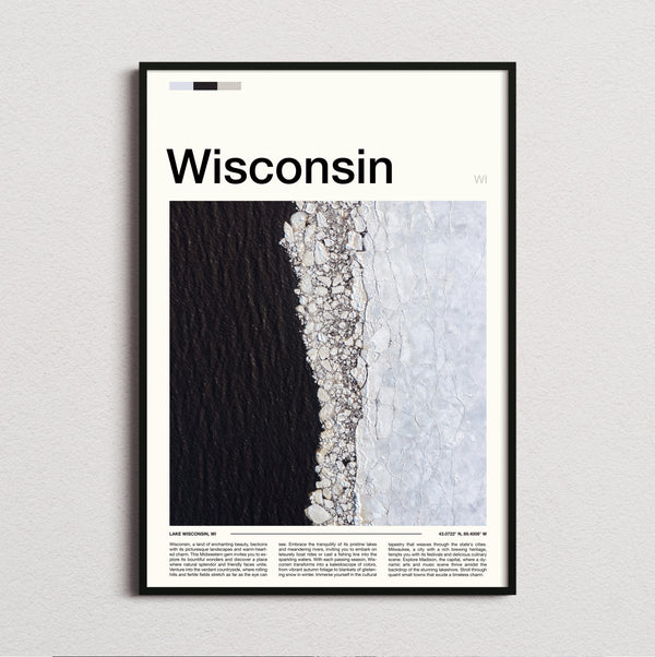 Wisconsin - Cracked Ice On Water - Travel Print