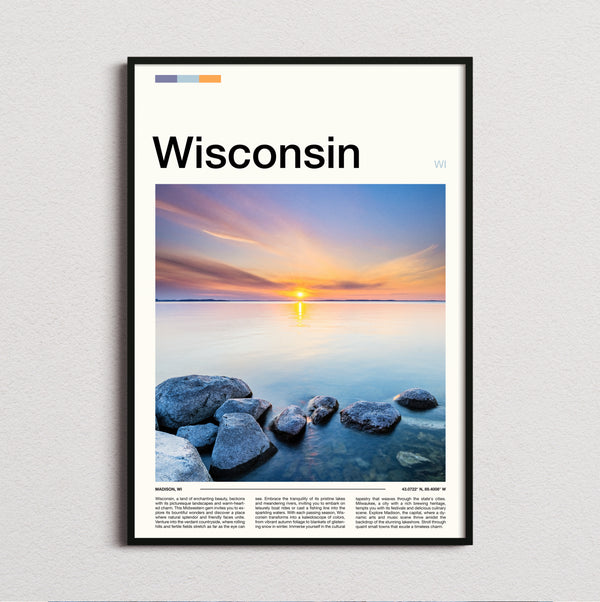 Wisconsin - Rocks In Calm Water - Travel Print