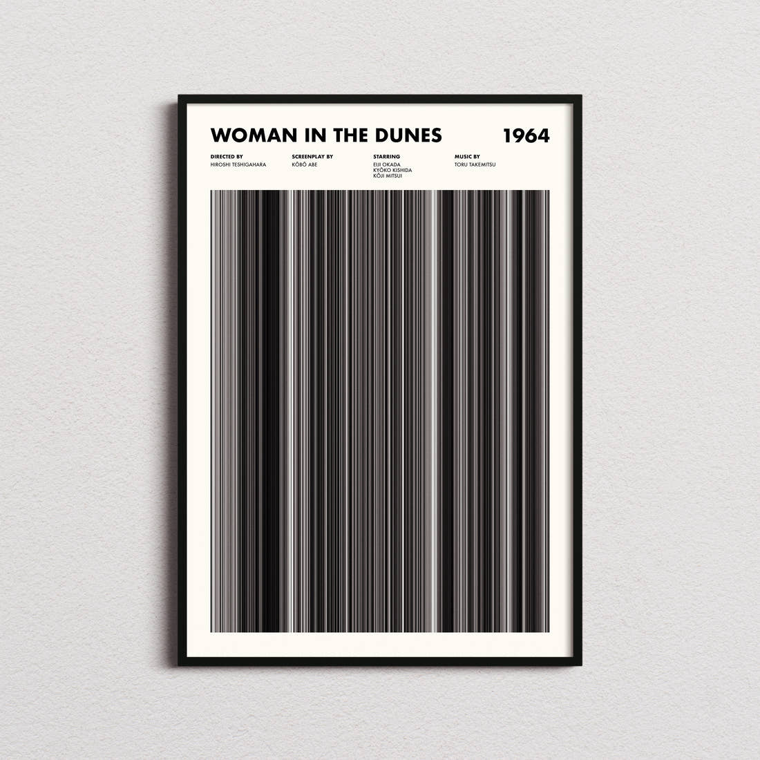 Woman in the Dunes Movie Barcode Poster