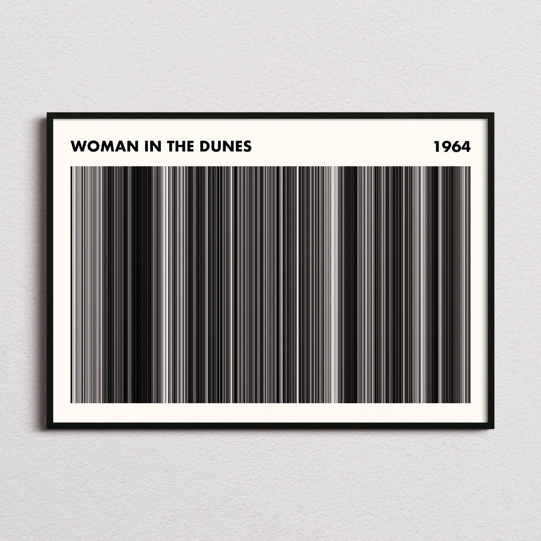 Woman in the Dunes Movie Barcode Poster - Simplified