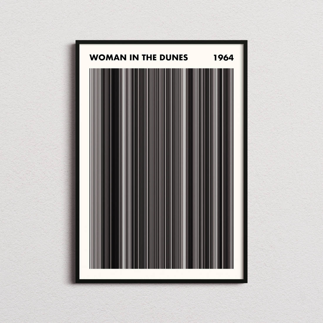 Woman in the Dunes Movie Barcode Poster - Simplified