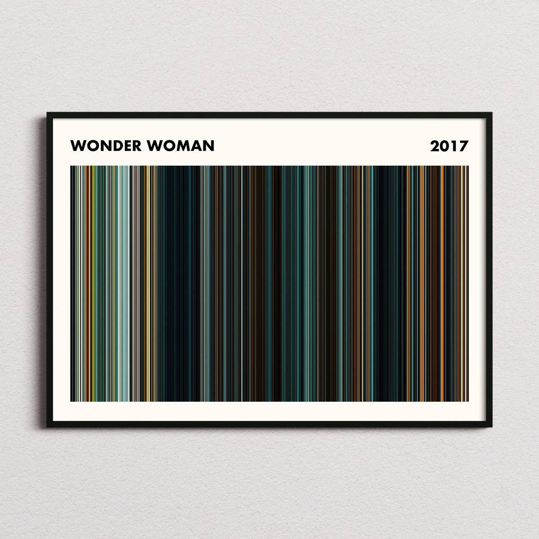 Wonder Woman Movie Barcode Poster - Simplified
