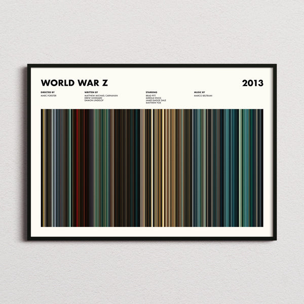 World War Z Movie Barcode Poster