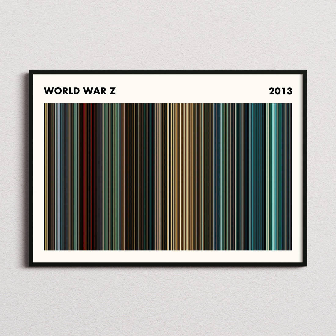 World War Z Movie Barcode Poster - Simplified