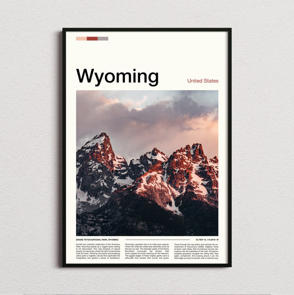 Wyoming - Rugged Mountain Peaks - Travel Print