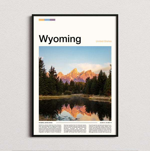 Wyoming - Mountains Reflected At Dawn - Travel Print