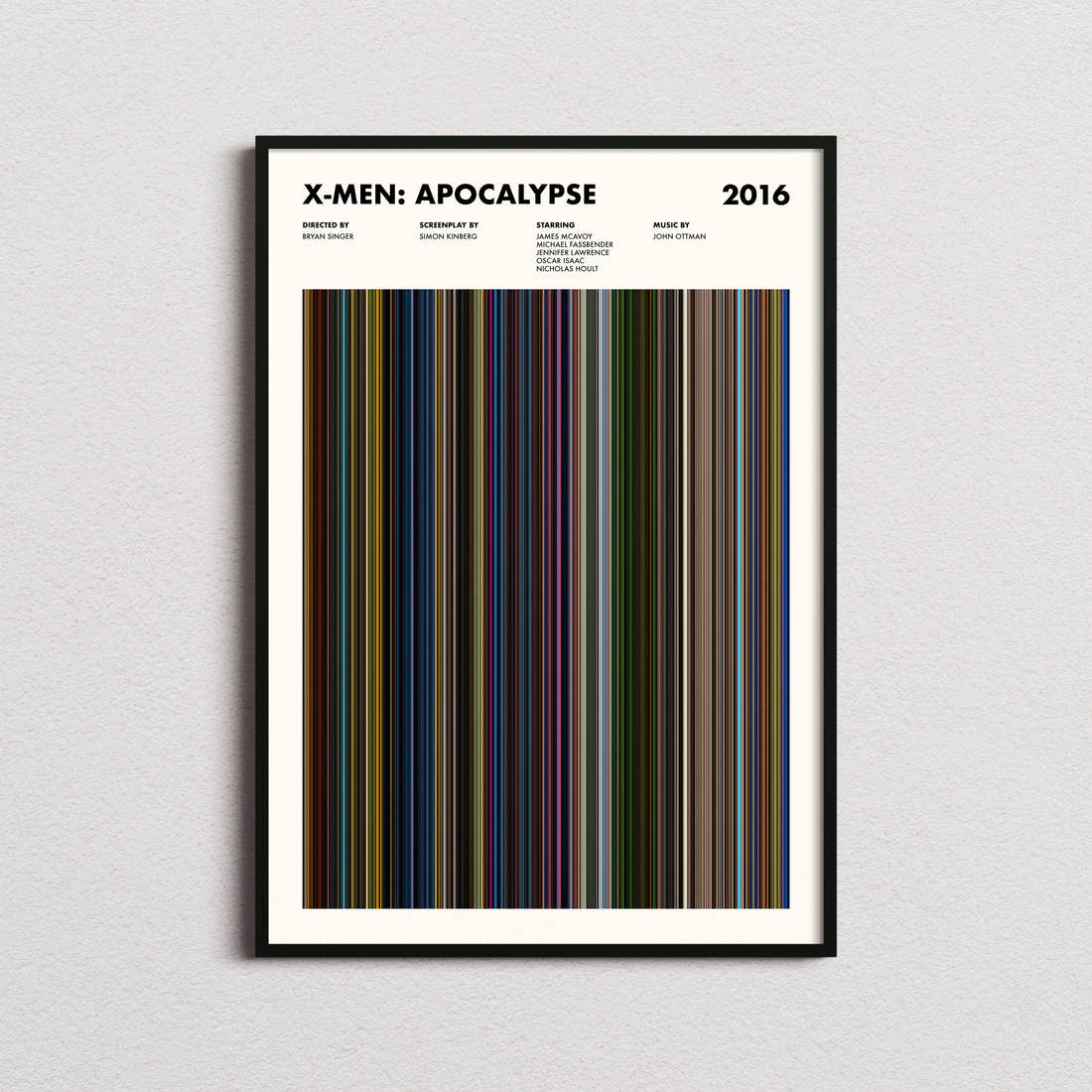 X-Men: Apocalypse Movie Barcode Poster