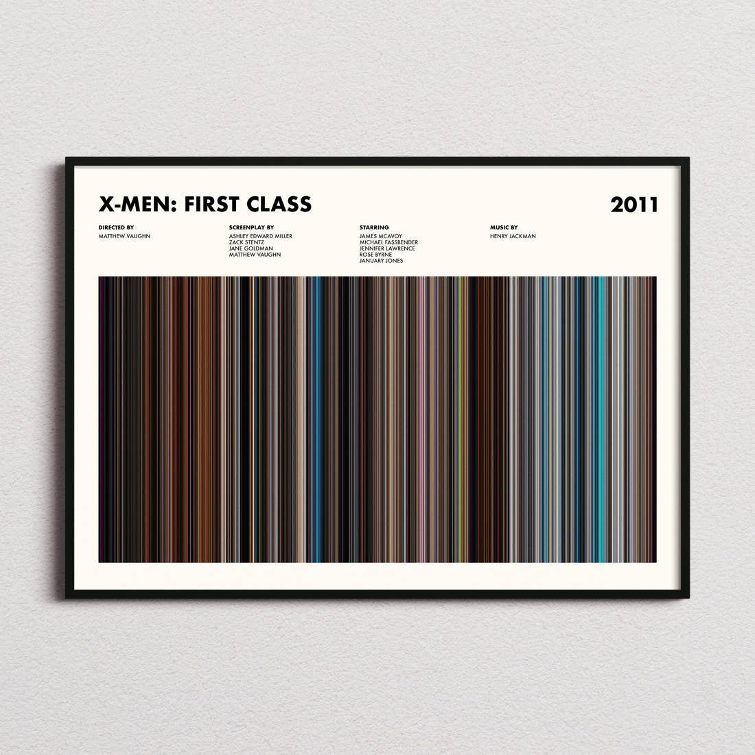 X-Men: First Class Movie Barcode Poster