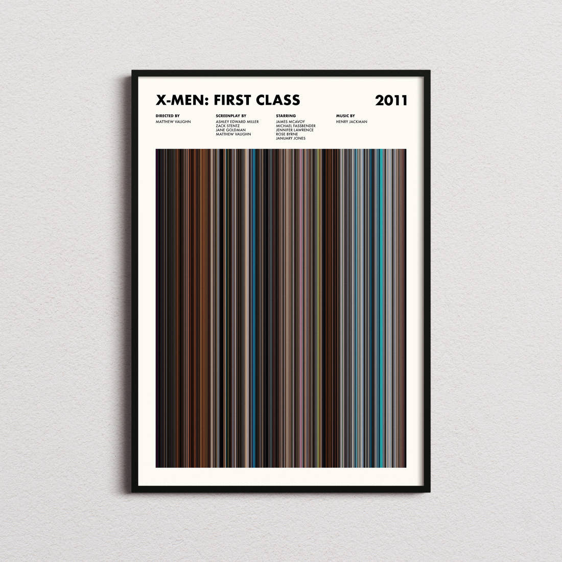 X-Men: First Class Movie Barcode Poster