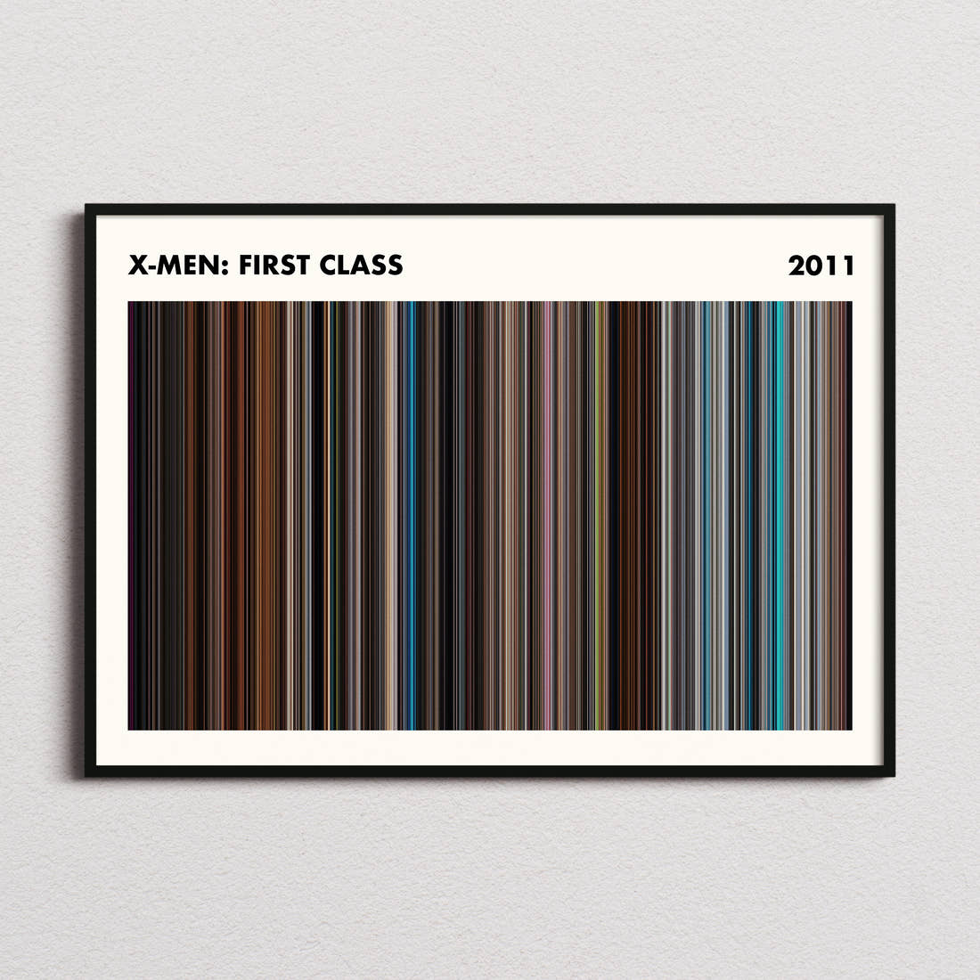 X-Men: First Class Movie Barcode Poster - Simplified