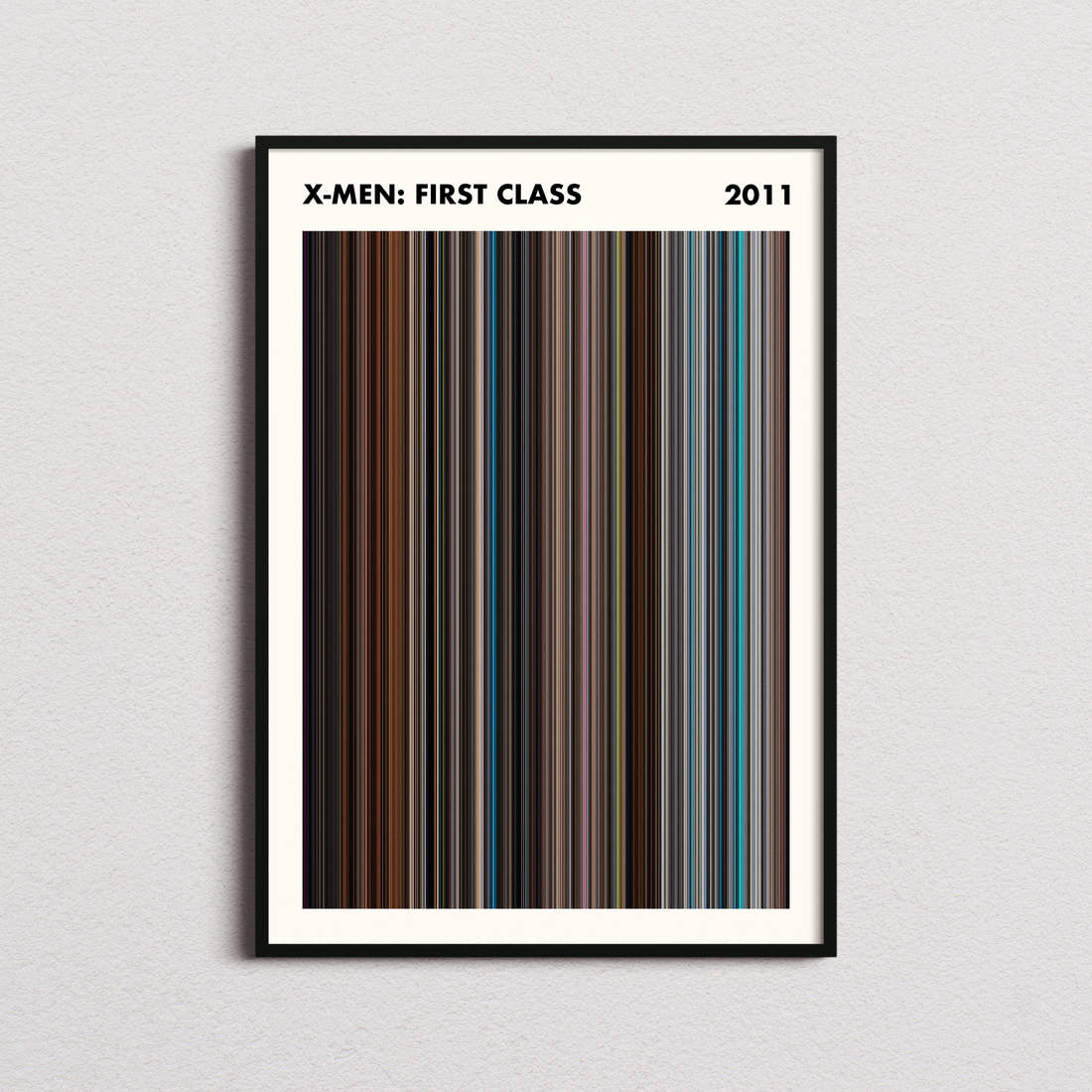 X-Men: First Class Movie Barcode Poster - Simplified