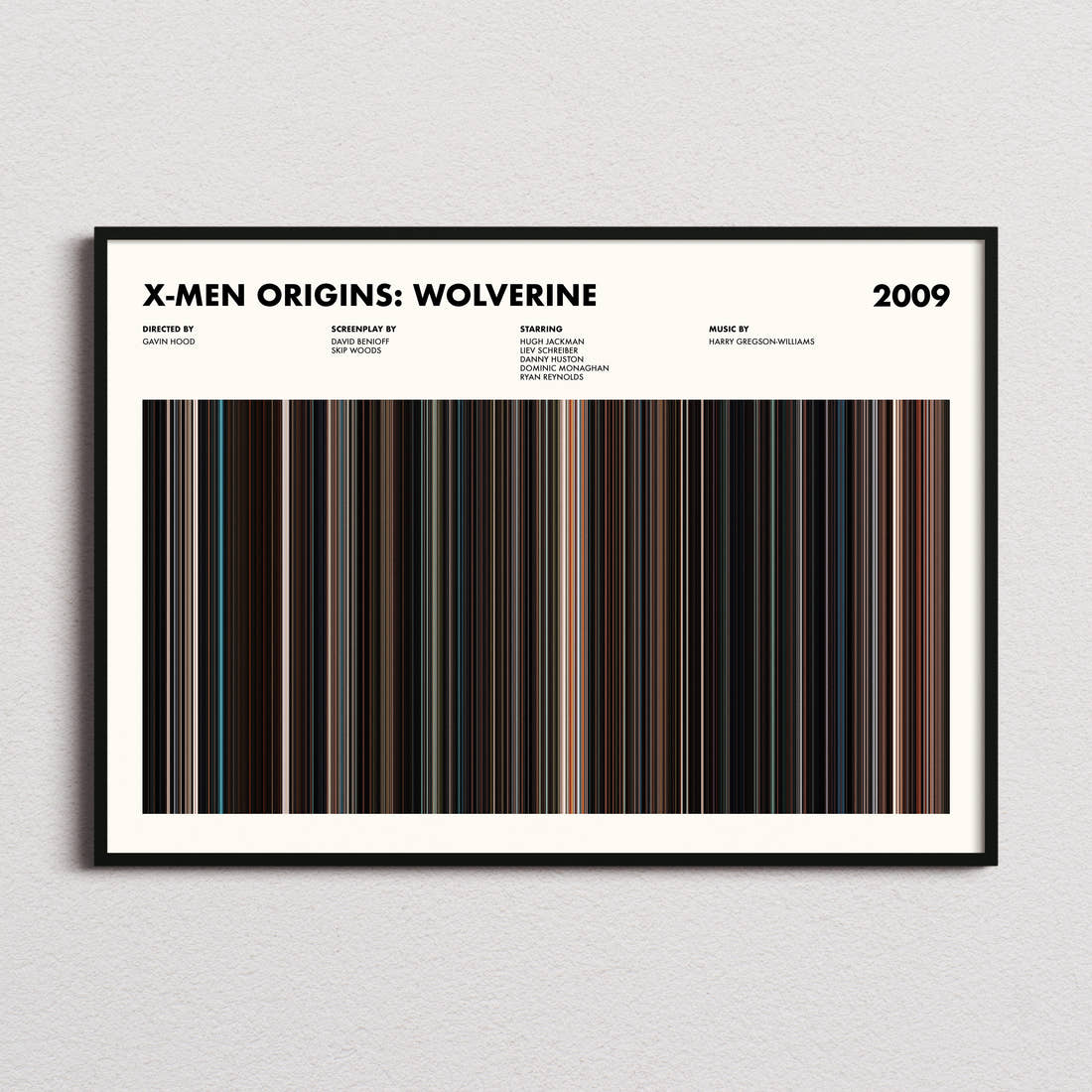 X-Men Origins: Wolverine Movie Barcode Poster