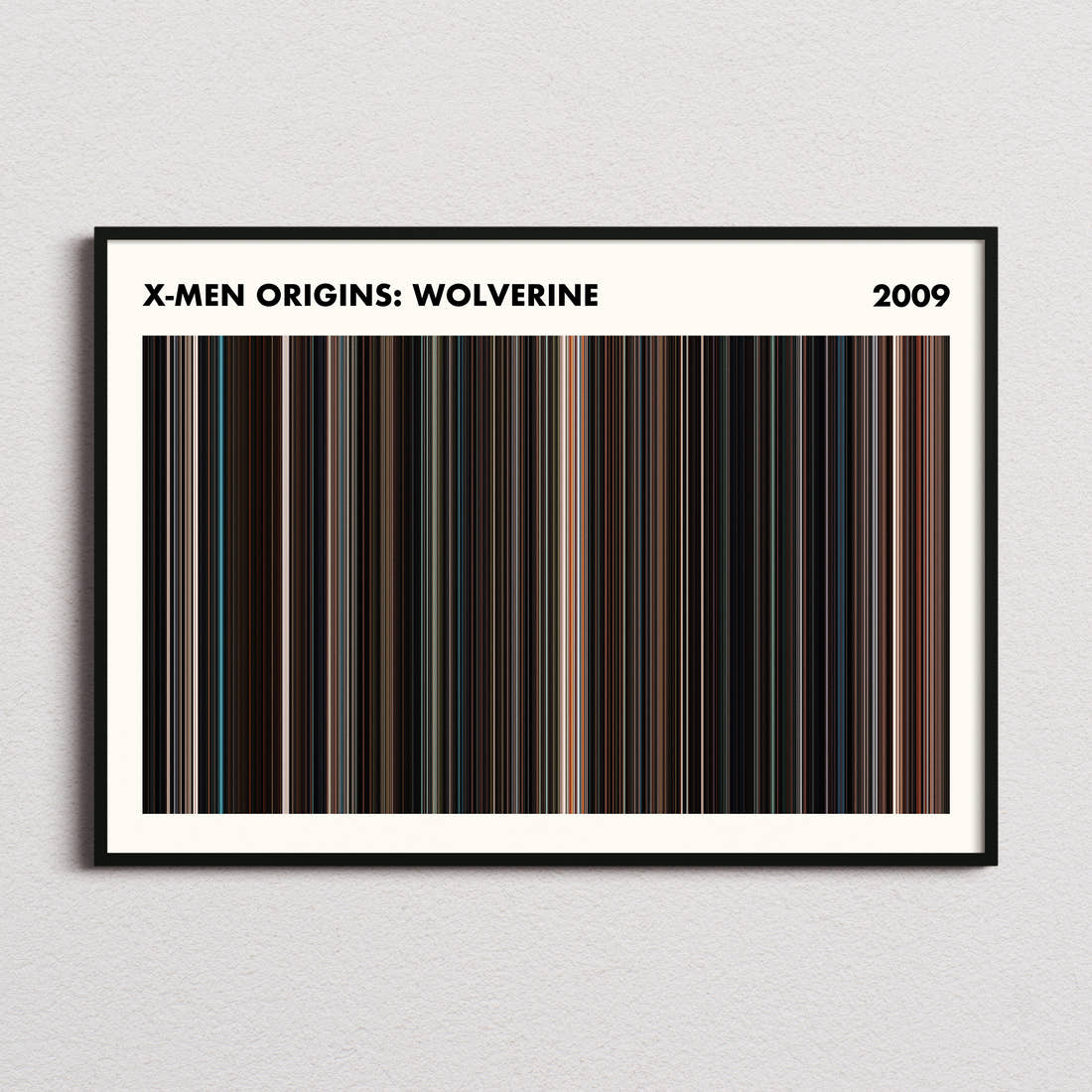 X-Men Origins: Wolverine Movie Barcode Poster - Simplified