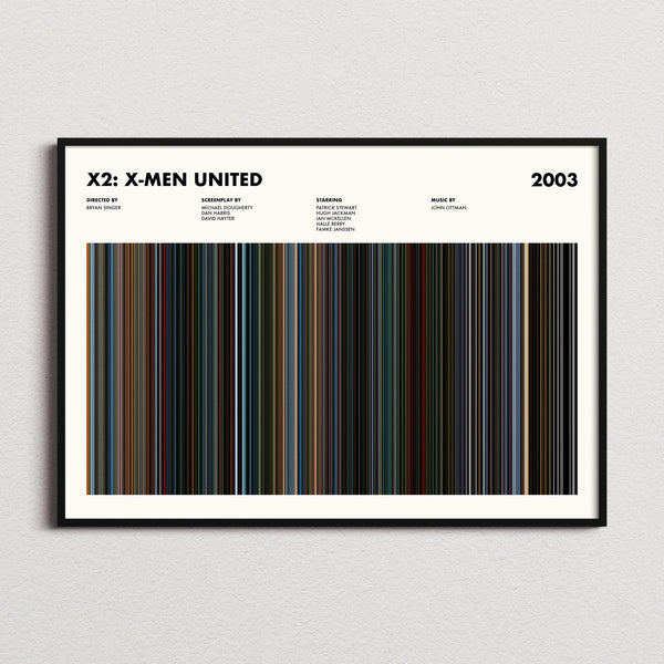 X2: X-Men United Movie Barcode Poster