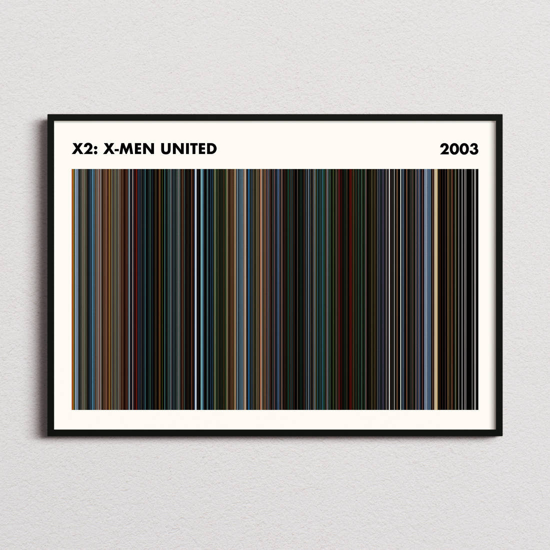 X2: X-Men United Movie Barcode Poster - Simplified