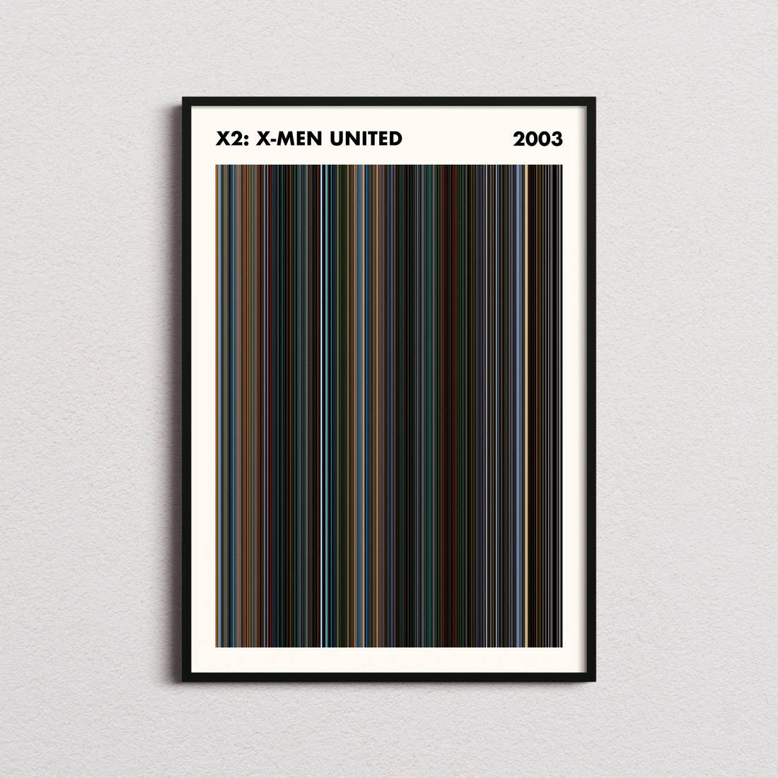 X2: X-Men United Movie Barcode Poster - Simplified
