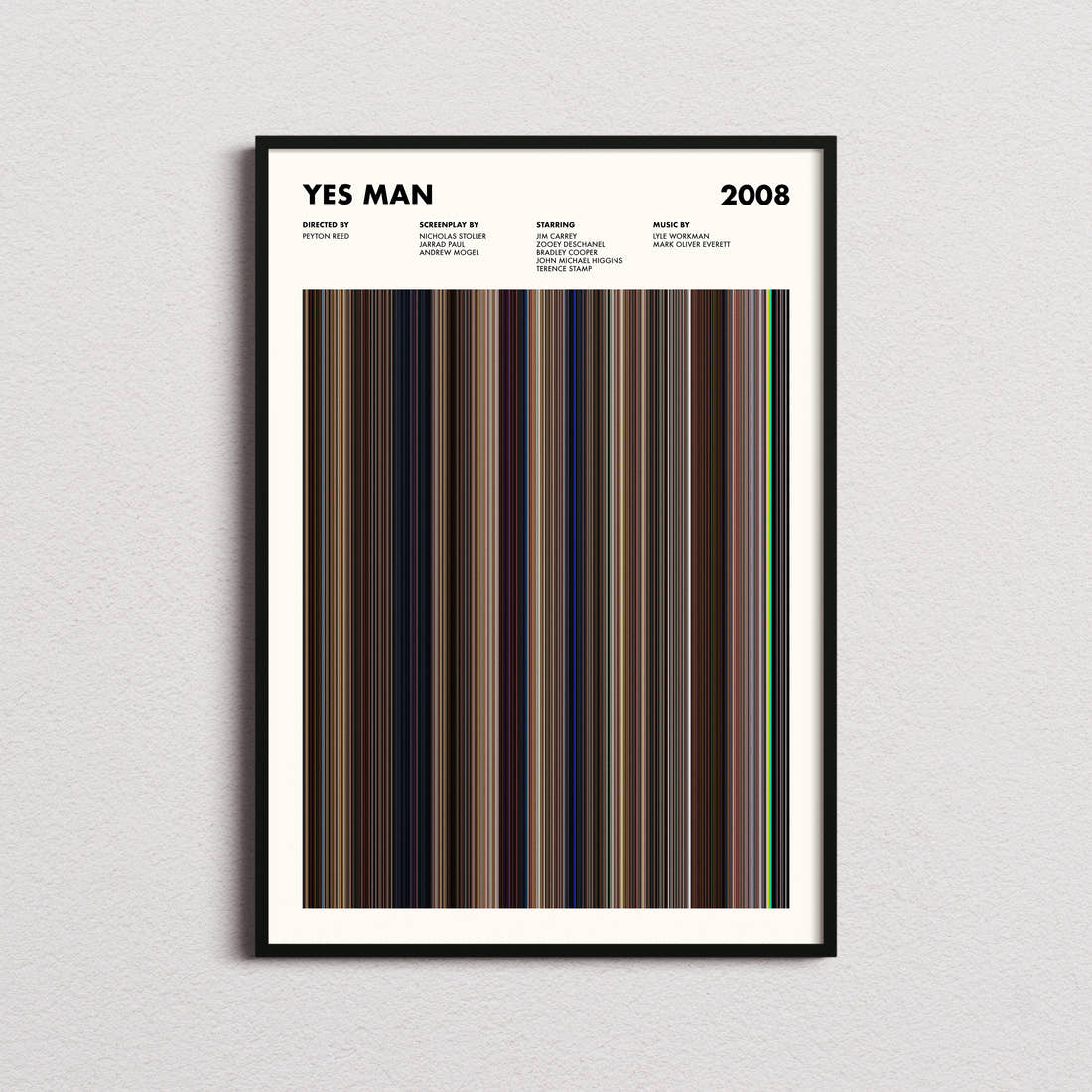 Yes Man Movie Barcode Poster