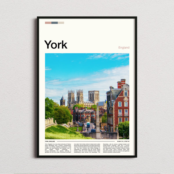 York - The Minster And Rooftops - Travel Print