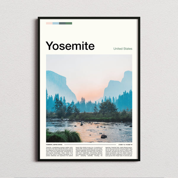 Yosemite - Misty Valley And River - Travel Print