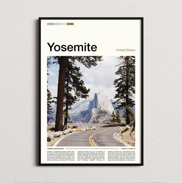 Yosemite - Snowy Road Bend - Travel Print