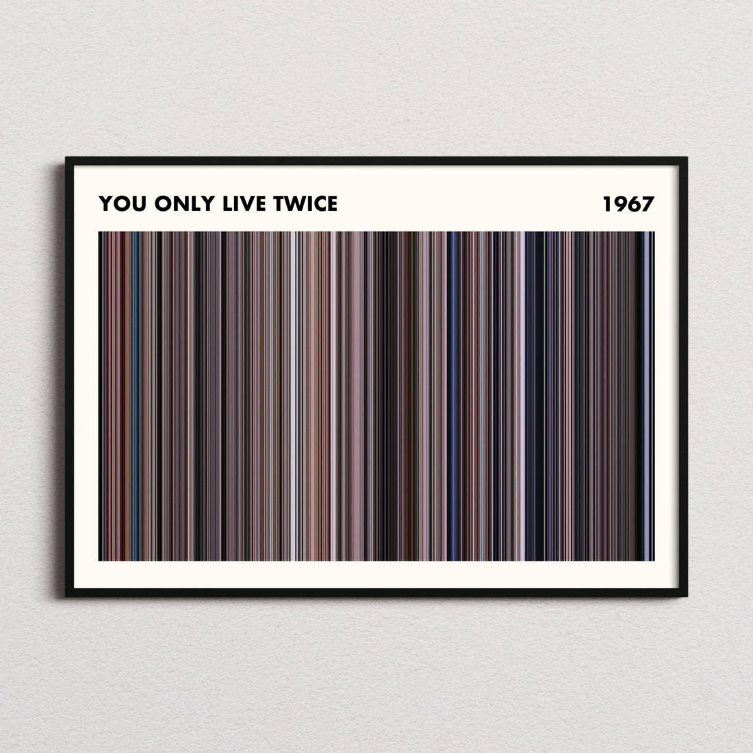 You Only Live Twice Movie Barcode Poster - Simplified