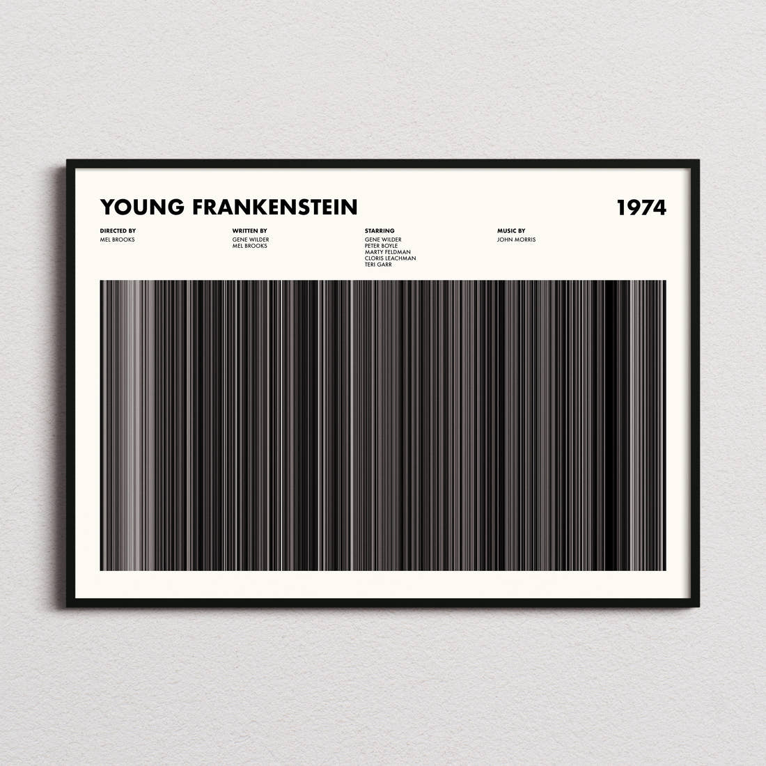 Young Frankenstein Movie Barcode Poster