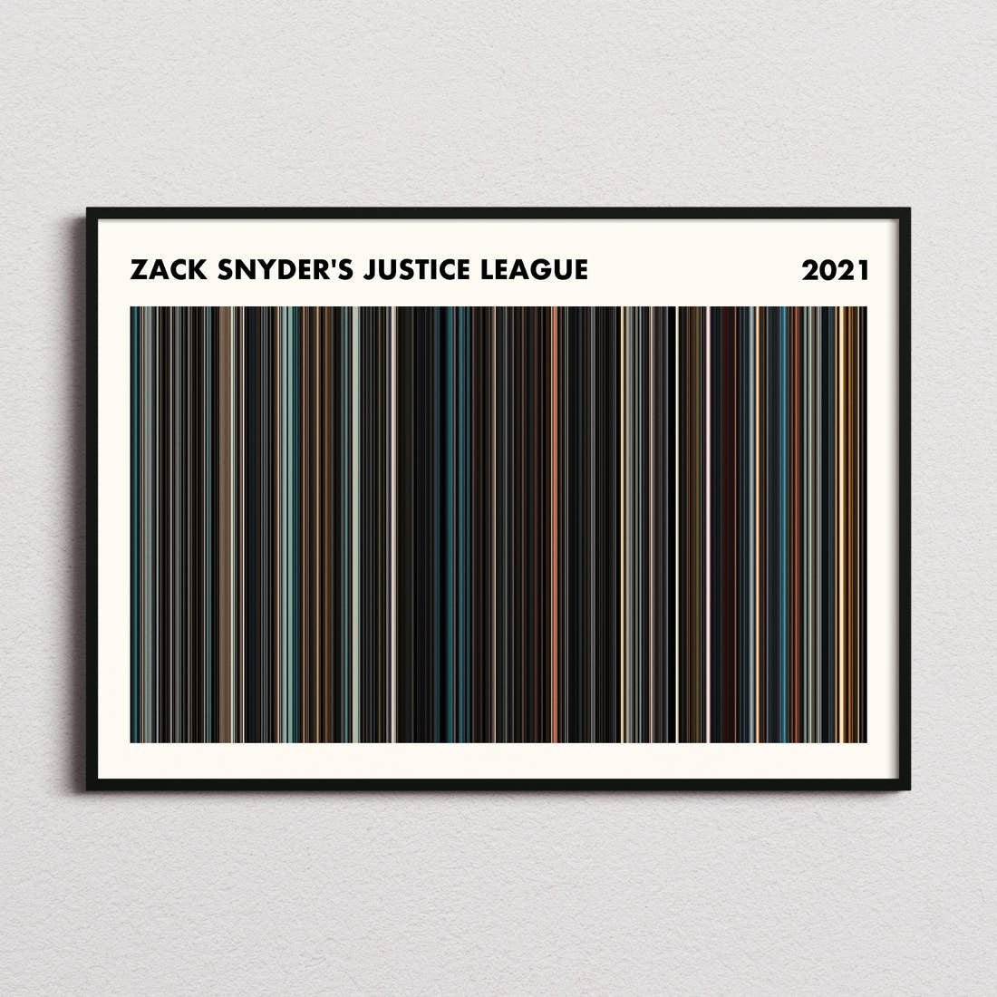 Zack Snyder's Justice League Movie Barcode Poster - Simplified