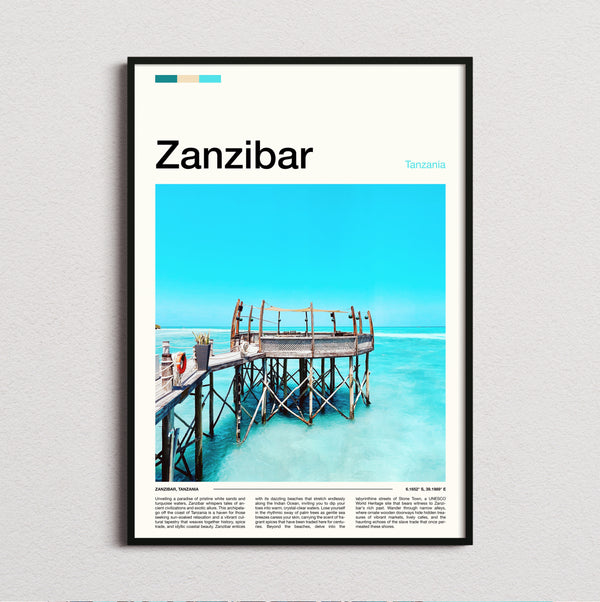 Zanzibar - Wooden Pier Over Water - Travel Print