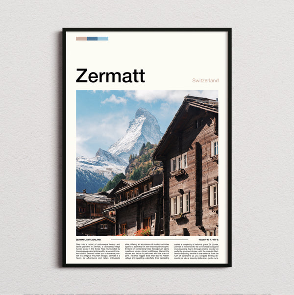 Zermatt - Wooden Chalet And Matterhorn - Travel Print