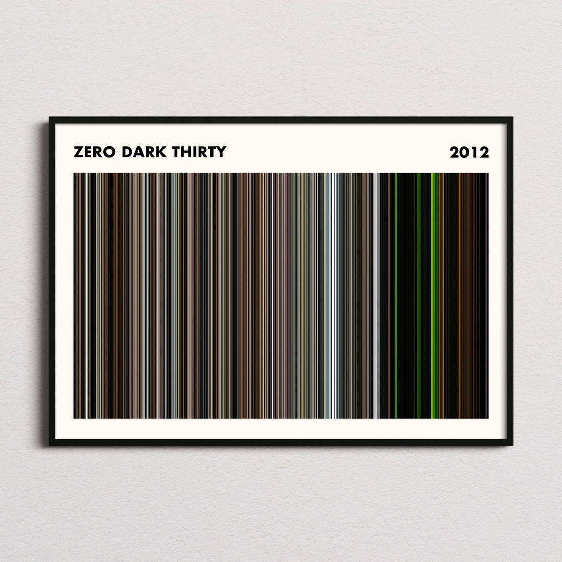 Zero Dark Thirty Movie Barcode Poster - Simplified
