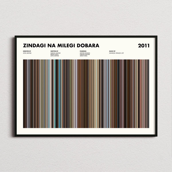 Zindagi Na Milegi Dobara Movie Barcode Poster
