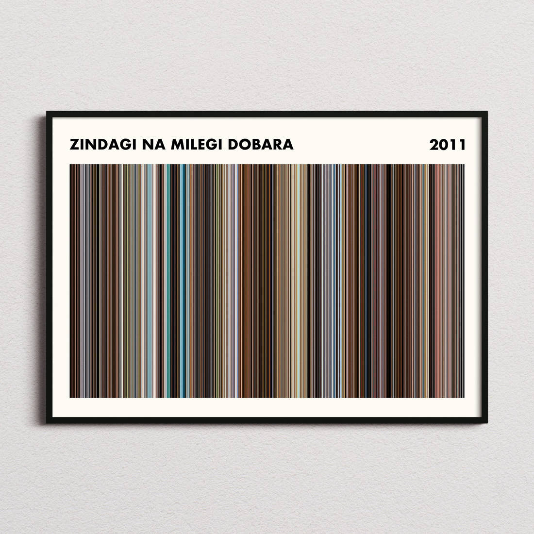 Zindagi Na Milegi Dobara Movie Barcode Poster - Simplified
