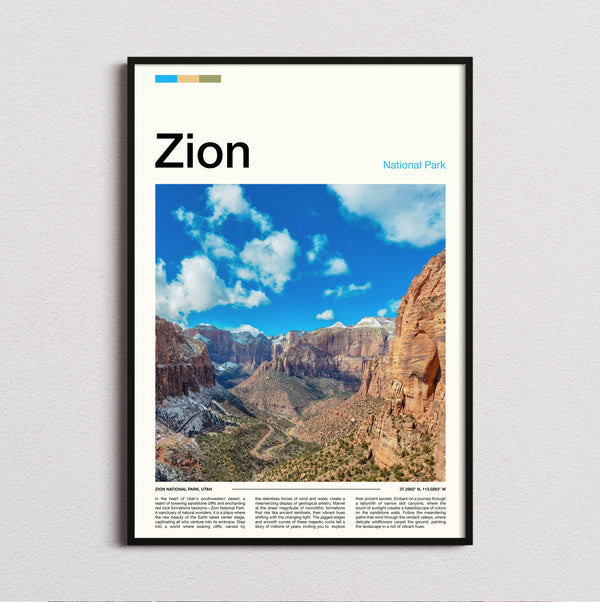 Zion - Red Canyon Cliffs - Travel Print